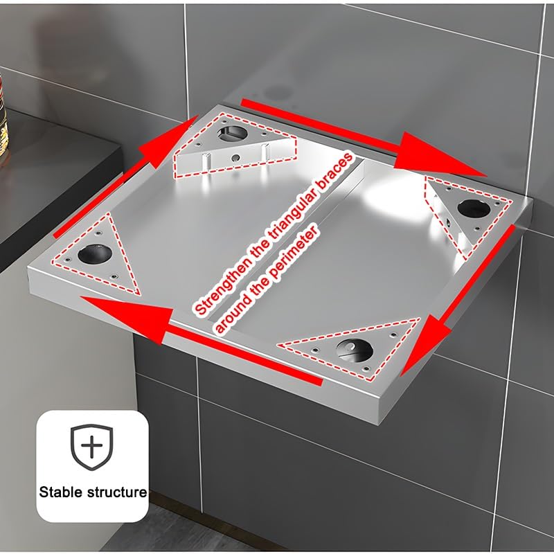 Zfmnoyev Base Abierta De La Mesa De Trabajo De Acero Inoxidable, Preparación Pesada Y Mesa De Trabajo con Pies Ajustables, Mesa De Preparación Práctica Multifuncional De Una Sola Planta(80x35x80 cm)