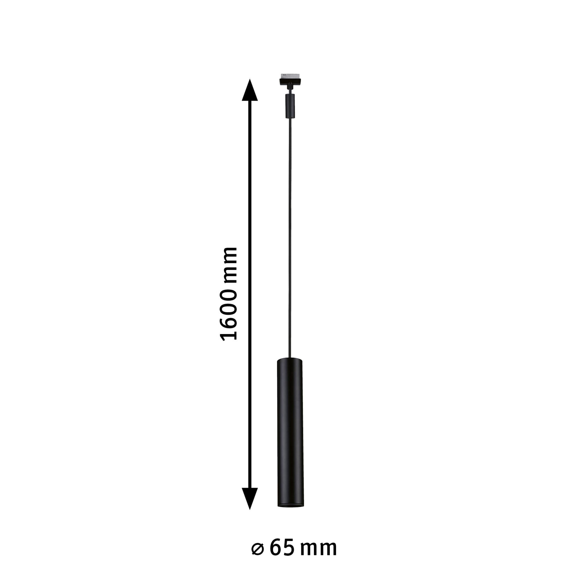 Paulmann 96818 URail Suspension Catalejo GU10 max. 10 W dimmables 230 V noir mat Système de rails - Libre choix de l'ampoule