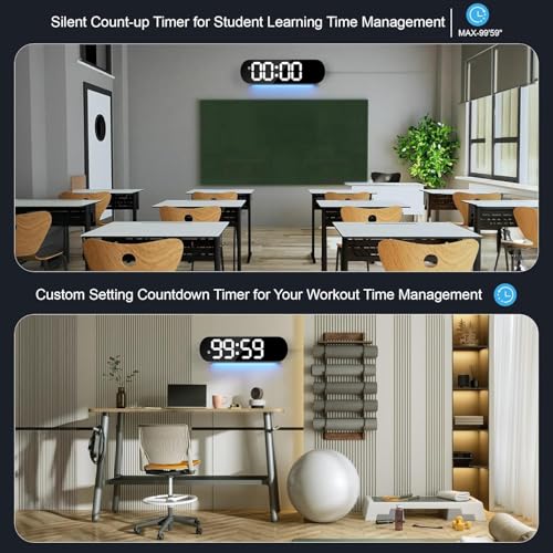 Image of 15-Inch Digital Wall Clock with Large LED Display - Remote Control, Auto-Dimming, Night Light, Date, Day, Temperature, DST Function - Ideal for Living Room, Bedroom (Digital Wall Clock 13.7 Inch)