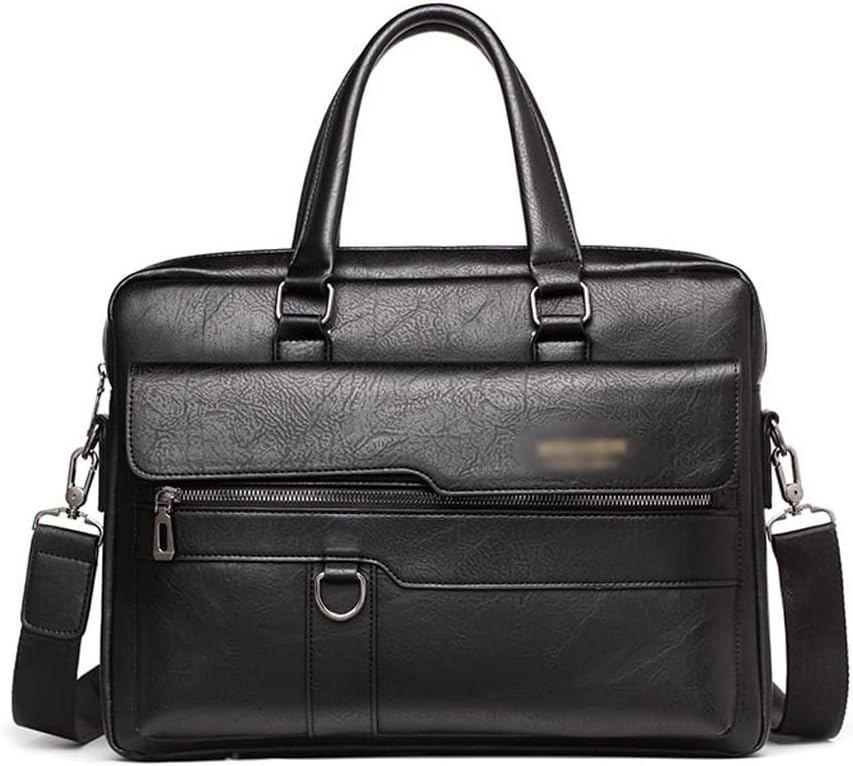 Men's Tote Briefcase File Bag Leather Travel Bag File Cross-body Backpack
