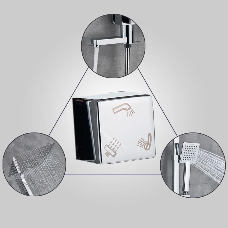Ensemble de douche 12 pouces anticalcaire avec mitigeur manche unique stable