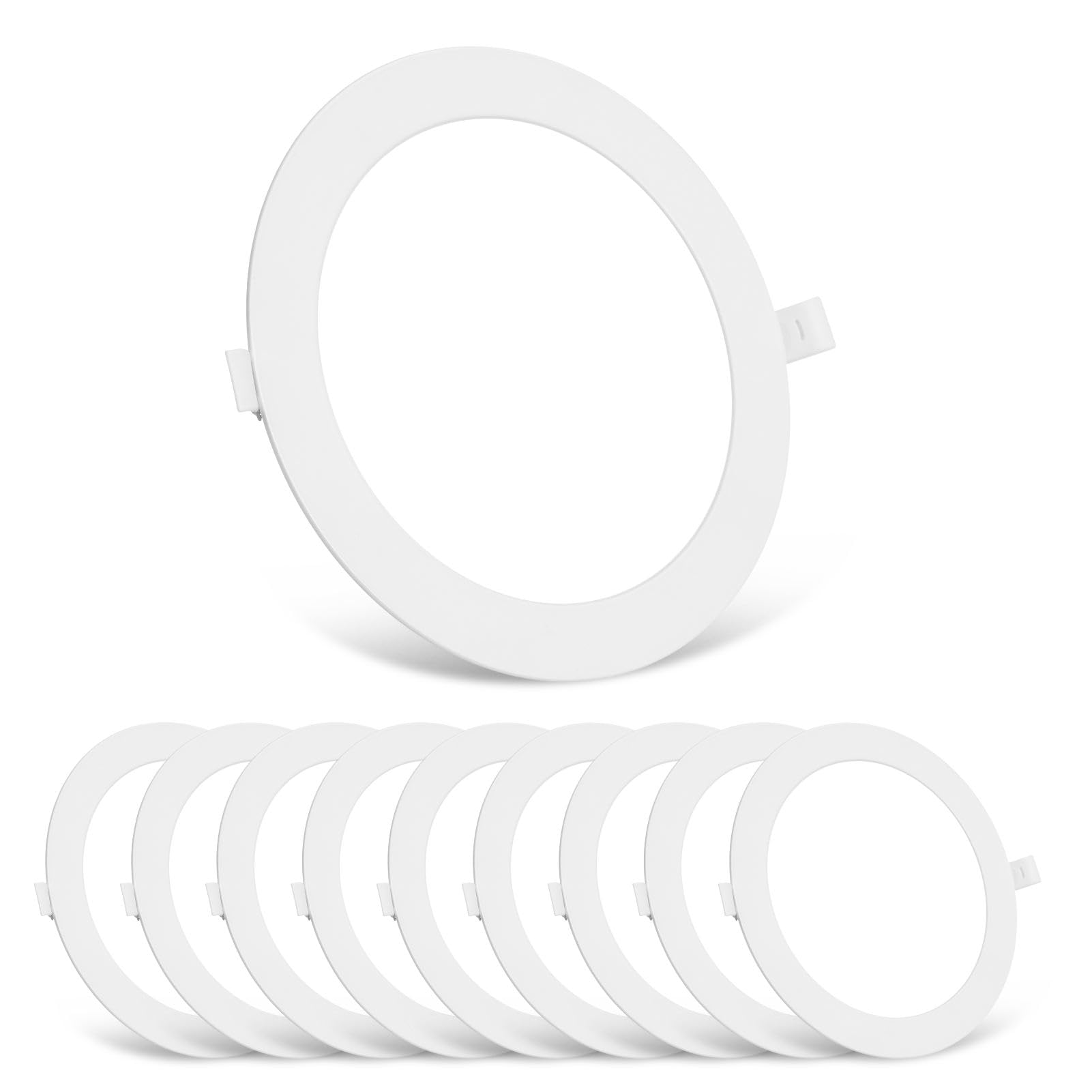 Bellanny LED Recessed Ceiling Lights, 6W 540LM 3000K Warm White Spot Lights, 1.1cm Ultra Slim Downlights for Living Room Kitchen Bulkhead Porch Bedroom Office （ 10 Packs ）