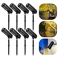 T-Sun Solar Spotlights Outdoor Waterproof, Adjustable Solar Landscape Spotlights, Auto ON/Off Solar Uplights for Trees, Garden, Pond, Yard, Pathway, Patio(Warm White - 8 Pack)