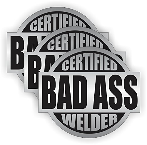 Bad Ass Welder Hard Hat Sticker / Welding Helmet Decal / Motorcycle Toolbox Label USA