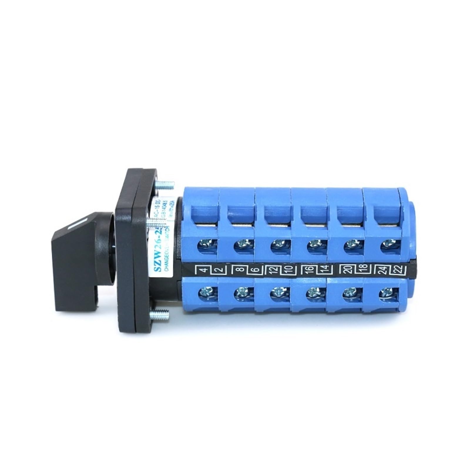 SZW26/LW26-25 3 Posizioni 6 Fasi 24 Terminali A Vite 660V 25A 48x48Mm Selettore da Pannello Commutatore Rotativo Commutatore a Camma