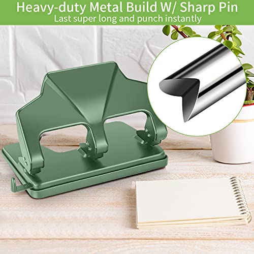 Image of AFMAT 3 Hole Punch Heavy Duty, 40-Sheet Three Hole Punch, 50% Reduced Effort, 3 Hole Puncher for Binder w /Large Chip Tray, 9 /32 inch Holes Diameter, Metal Paper Puncher for Home /Office /School, HP17