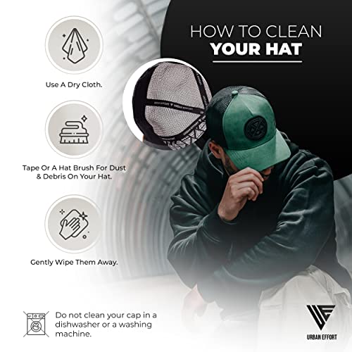 Image of Urban Effort Trucker Hat for Men - Mesh Back Baseball Cap, 5 Panel Snapback Hats for Men and Women
