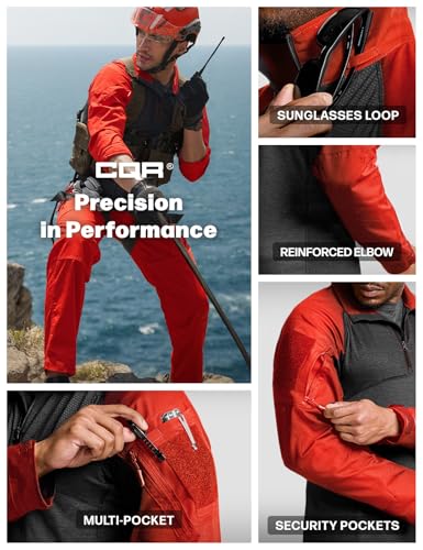 Image of CQR Men's Tactical Combat Shirt, 1 /4 Zip Long Sleeve Breathable Military BDU Training Top for Shooting, Hunting, Range Use
