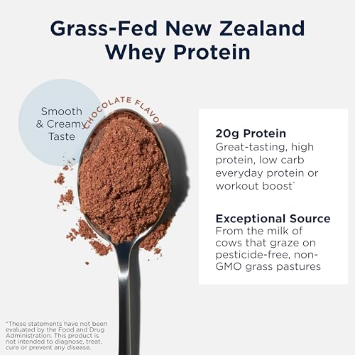 Image of Designs for Health WheyCool - Grass Fed Whey Protein Powder Supplement with 20g Protein, May Support Athletes, Muscles + Energy - Non-GMO + Gluten-Free, Chocolate (30 Servings / 900g)