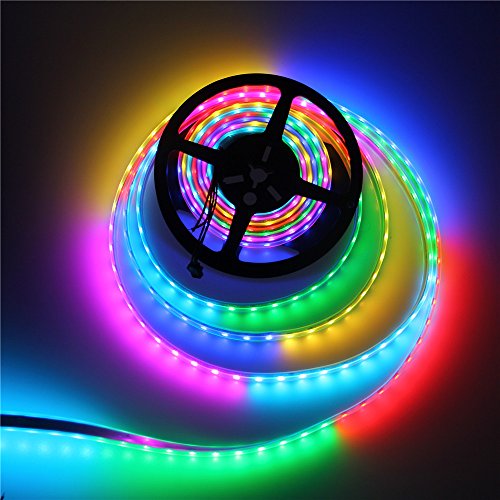 WS2812B Addressable LED Strip Lights 5V 60 LEDs/Pixels/M Flexible Black PCB, Aclorol WS2812B 16.4ft Individually Addressable Dream Color LED Strip 300 Pixels 5050 RGB SMD WS2812 IP67 Waterproof