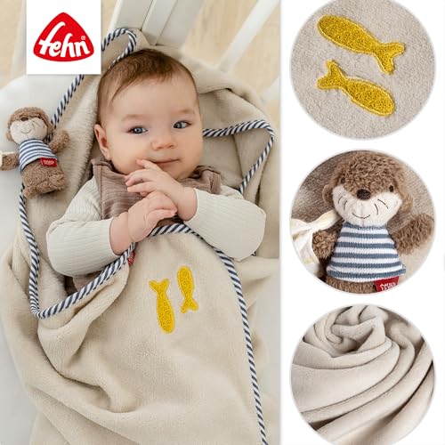 Fehn Coperta Coccolosa Lontra, Accogliente Coperta Di Coccole, Per Le Coccole, Come Tappetino Per Gattonare, Telo Per Le Coccole O Coperta Per La Casa E Per Gli Spostamenti Da 0+ Mesi - 5