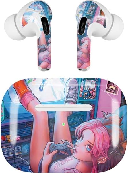 Skinit Decal Audio Skin Compatible with Apple AirPods Pro - Green Flames Design