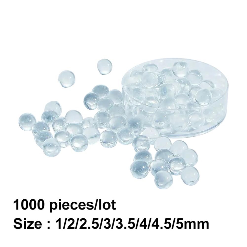 ECYC Ltd 1000 Pcs 3.5mm Mini Solid Glass Balls Glass Boiling Beads Glass Ball Boiling Stones Anti-boiling Glass Beads Splash-proof Glass Beads for LAB Experiment Liquid Heating