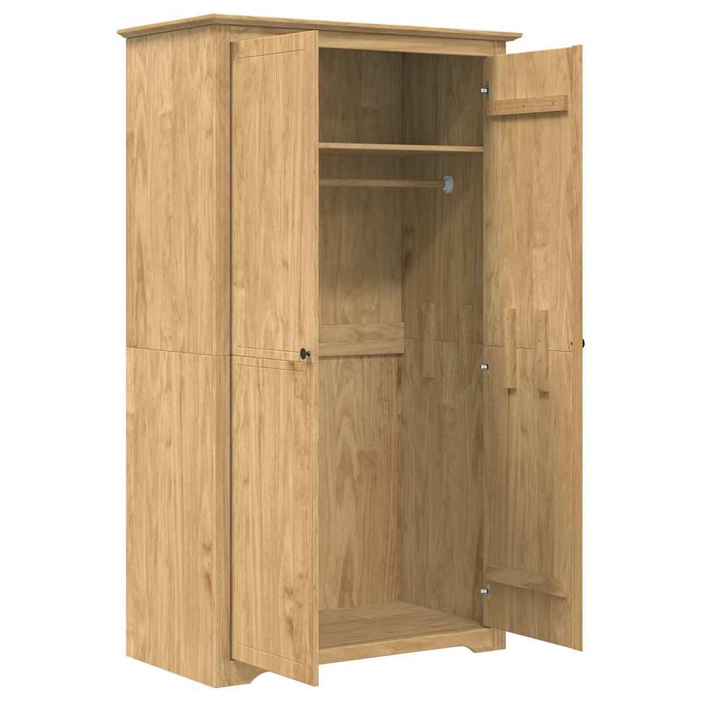 Armoire BODO Marron Miel 53,5 x 99 x 173 cm Bois d'ingénierie Meuble Rangement Chambre Salon avec 2 Portes pour vêtements et Accessoires