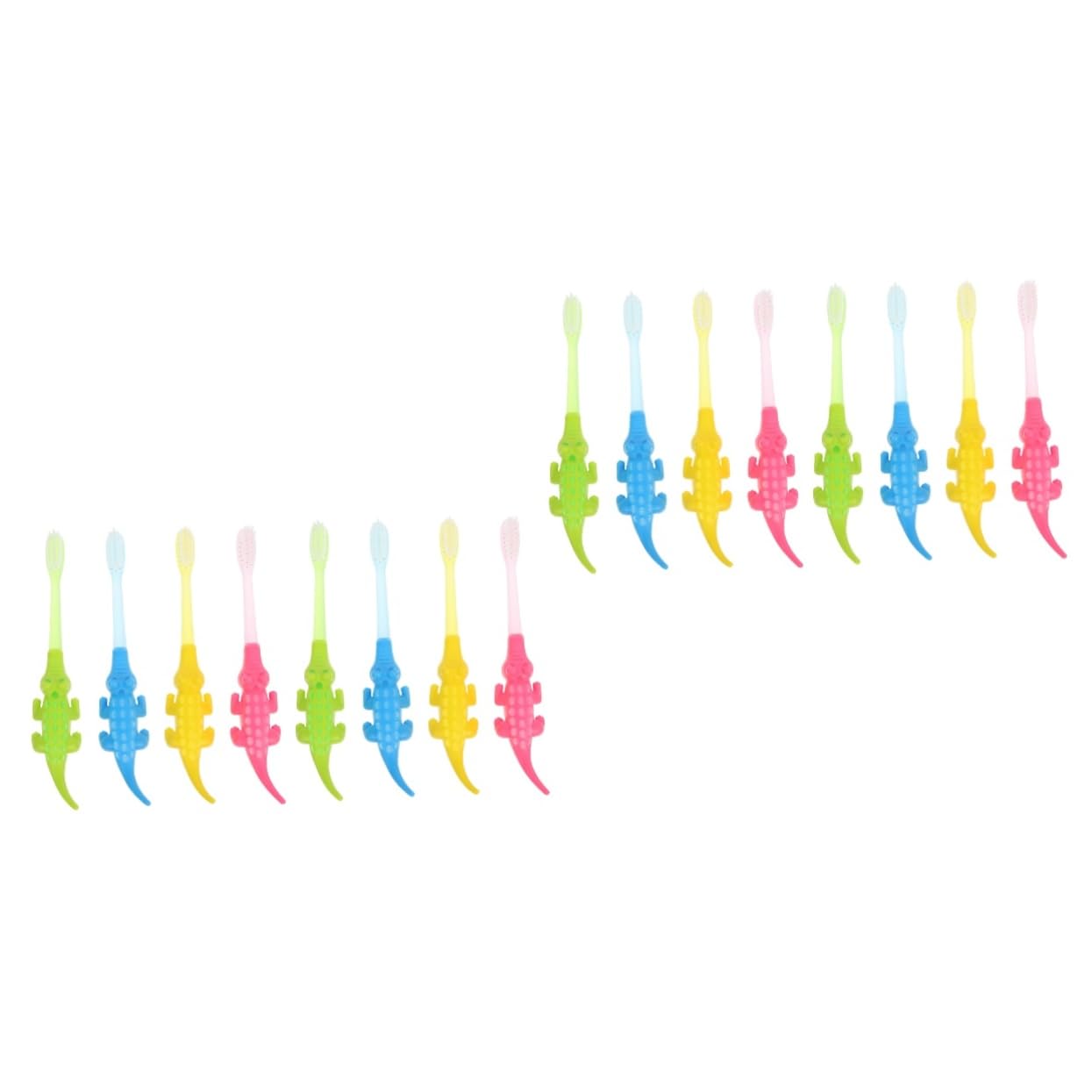 FRCOLOR 16 Pz Piccolo Spazzolino Da Dente Coccodrillo Bello Spazzolino Da Denti Per Bambini Coccodrillo Spazzolino Da Denti Infanzia Facile Orale Da Impugnare Strumenti Per I Neonati Pbt Piccola Testa