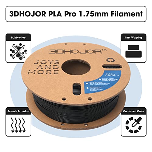 Image of 3DHoJor PLA Pro (PLA+) Filament 1.75mm 3D Printing Filament Bundle 1kg*2 (4.4lbs) Dimensional Accuracy + /- 0.03 mm-2 Pack Black+Cold White