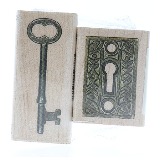 Inkadinkado Wood Stamp Set, Lock 'n Key