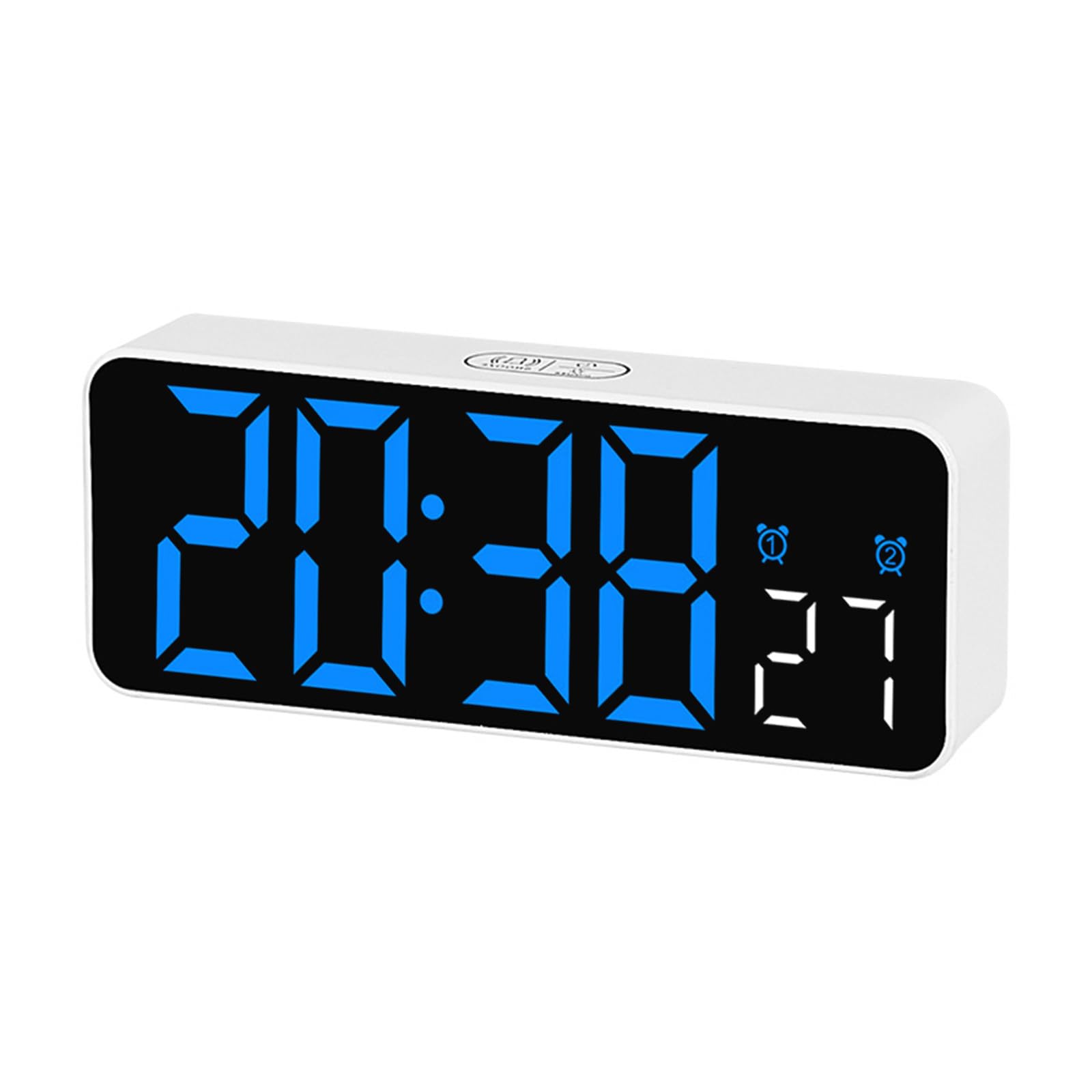 Msioytog 2806 Blue Light Contemporary Digital Alarm Clock With Large Led Screen Voice Control Brightness Timer For Home And Battery Operated Digital Clock