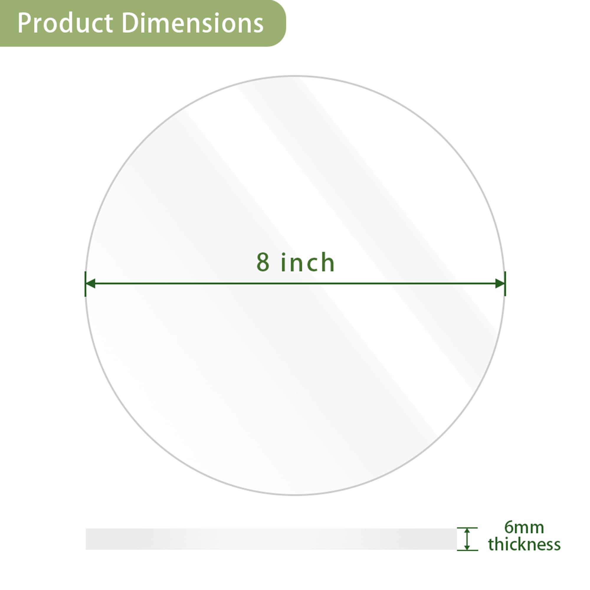 Round Acrylic Sheets - 8 Inch Diameter -2