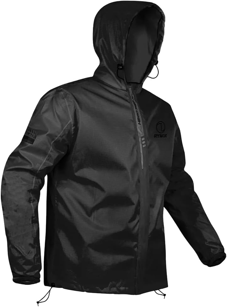 H2Go Pro 3 Rain Jacket I 15000mm Waterproof Nylon Shell | Motorcycle Riding Rain Jacket | Heat Sealed Seams | Drycore WR Zippers - Black