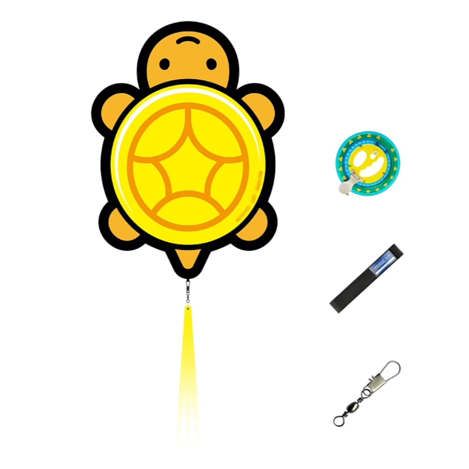 Linda Cometa de Tortuga con Tela de poliéster 210T, Cola Larga y Carrete de línea de 300/400 pies, fácil de Volar para Playa y Parque al Aire Libre(Gold,String1312ft)