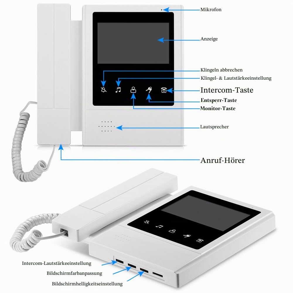 4,3'' TFT Farbe Wired Video Türsprechanlage Türklingel System für Home 700TVL IR Nachtsicht Türsprechanlage Wasserdicht + Indoor Bildschirm 100 Meter (1 Camera 1 Monitor)