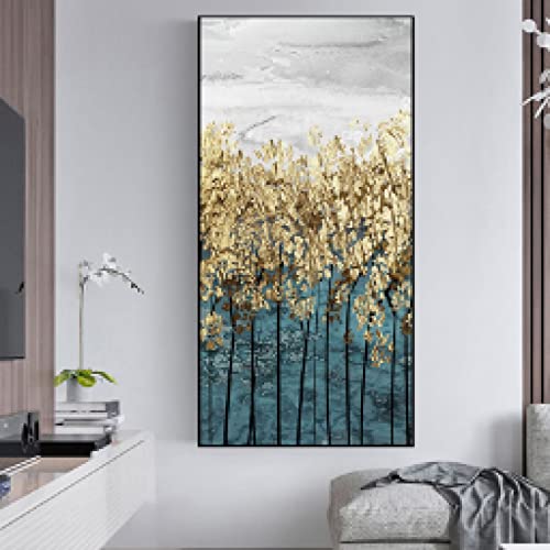 Toile Art Prints Moderne De Luxe Or Arbre Tableau Abstrait Sans Cadre Maison 70x140cm