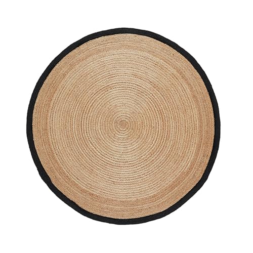Jaipur Handloom Natural Fiber Black Border Round Jute Rug, Handwoven Round Area Rug Braided Round Rug for Farmhouse, Living Room, Dining Room, Kitchen (11 Feet Round (132 x 132 Inches)) - Image 8
