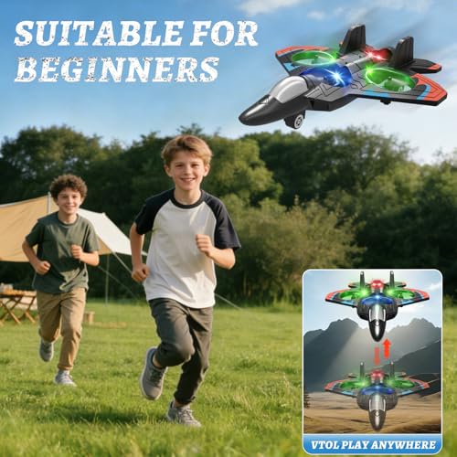 Image of Foam Remote Control Airplanes with 3 Batteries, RC Planes for Kids Adults 8-16, RC Airplane Fighter Jet with Light, 360 Flip Fighter Jet Toys, Stunt Roll, Airplane Toy Gifts for Kids Boys
