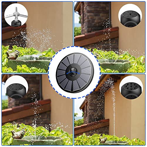Aisitin Solar Fountain, 2023 Upgrade Solar Bird Bath Fountain Pump With Rotable Nozzle & 3 In 1 Nozzle & 4 Fixers, 2.5W Solar Water Fountain Pump For Bird Bath, Garden, Pond And Outdoor #TOP2