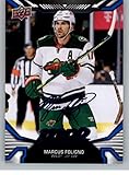 2022-23 Upper Deck MVP Factory Blue Script #195 Marcus Foligno Minnesota Wild Official NHL Hockey Card in Raw (NM or Better) Condition