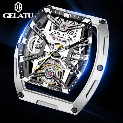 Image of OLEVS Men Automatic Sports Watch Original Skeleton Mechanical Self Winding Luxury Dress Sapphire Crystal Waterproof Wrist Watch for Men