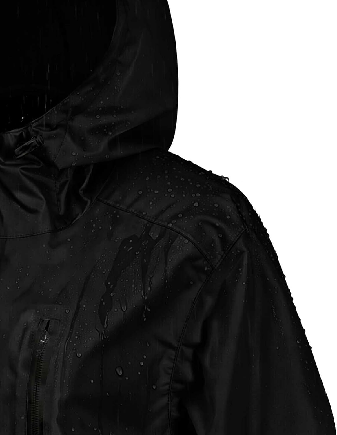 Lmdudan Women's Waterproof Hooded Rain Jacket Zip Up Lightweight Windbreaker Raincoat Adjustable Drawstring Outdoor Jacket