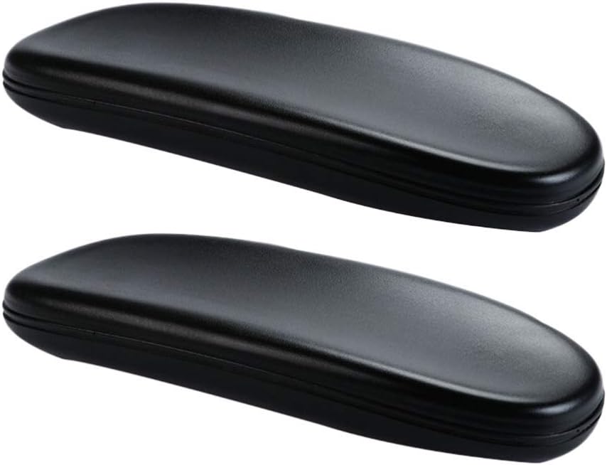 EXCEART 2pcs Pu Leather Office Chair Armrest Pads Elbow Pillow Covers for Office and Home Chairs Anti-Slip Design Relieve Arm Pain Black Replacement Armrest Accessories