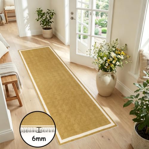 Alfombra pasillo larga marrón de 50x350 cm lavable para el hogar 4