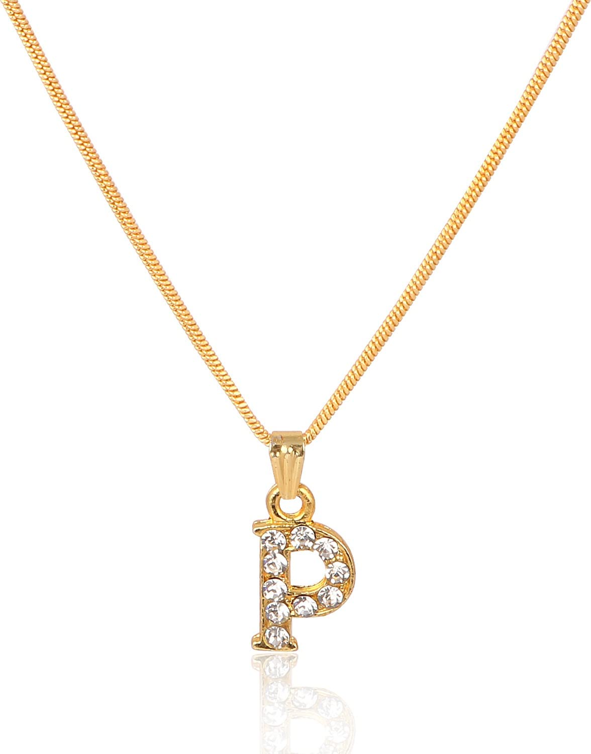 Stainless Steel Alphabet Gold Plated Initial Letter Pendant for Women and Girls |Certified & Authentic Neckpiece | Stylish & Fashionable Gift For Birthday Anniversary Valentine Occasions