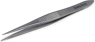 Versatile Lab Forceps with Precision Serrated Jaws to Use for Dissecting & Handling Microscopic Tasks Made of Stainless Steel Laboratory Tweezers 4.5"