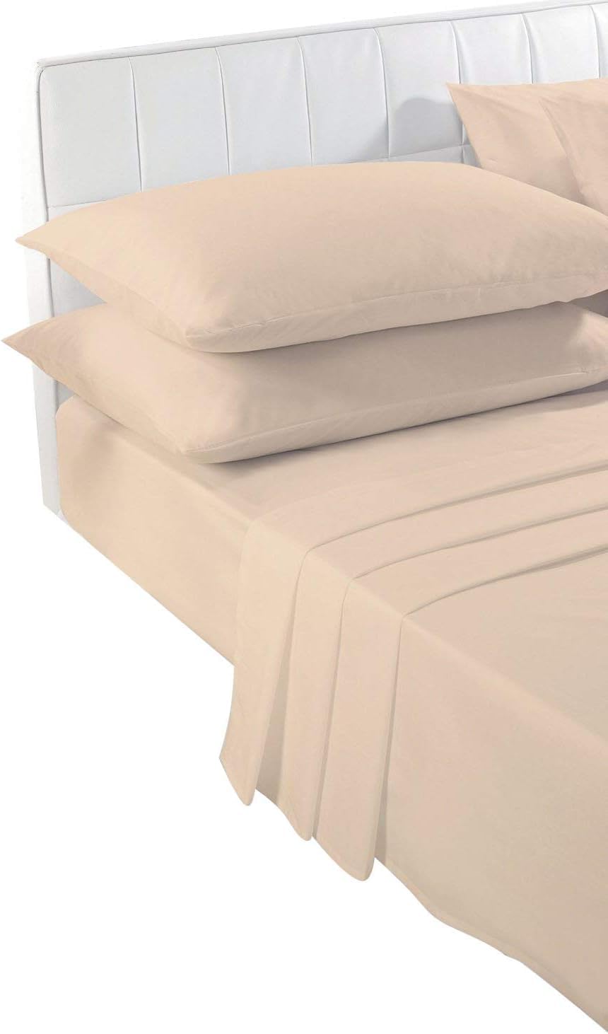 HaloTradeUK PolyCotton Pillowcases, 50x75cm, Housewife Style with Envelope Closure, Multiple Colours, Super Soft Breathable (2, Latte)