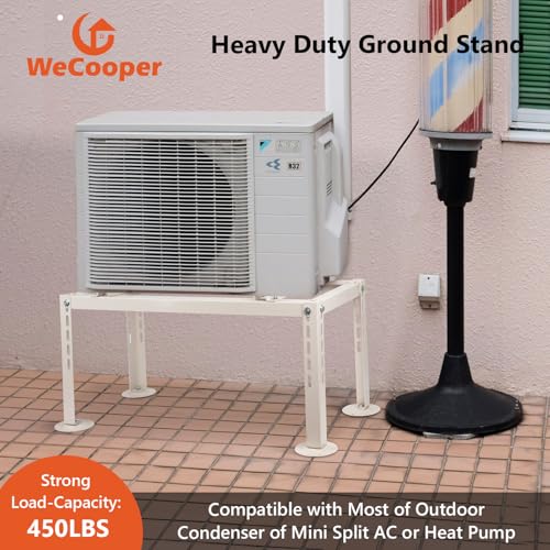 WeCooper Mini Split Ground Stand for 9000-48000 BTU Ductless AC Heat Pump,Heavy Duty Adjustable Mini Split Condenser Stand,Max Load 450LBS by WeCooper - Image 2