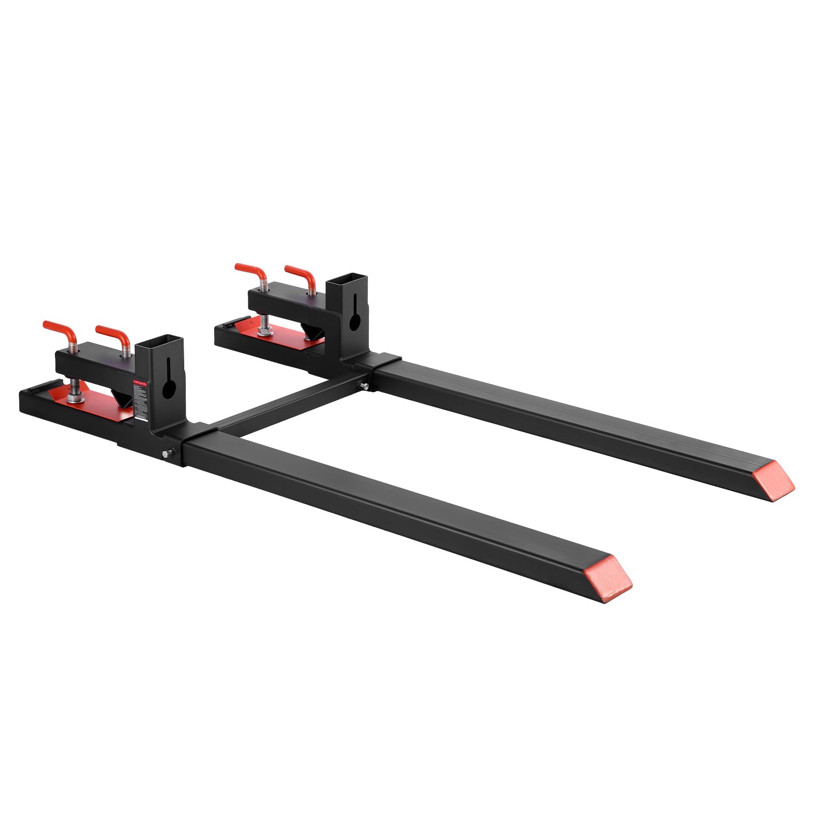 VEVOR Palettengabeln, 1814 kg Gabelträger zum Anklemmen, 1490 mm Gesamtlänge, Gabelzinken mit verstellbarer Stabilisatorstange für Traktoranbaugeräte, Ladeschaufel & Kompaktlader, Schwarz