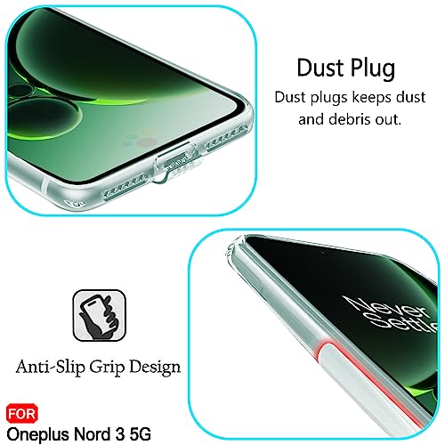 Image of TheGiftKart Silicone Best Camera Protection Back Cover Case For Oneplus Nord 3 5G|Ultra Clear Soft Case|Inbuilt Dust Plugs&Anti-Slip Grip|Slim&Protective Back Case For Oneplus Nord 3(Transparent)