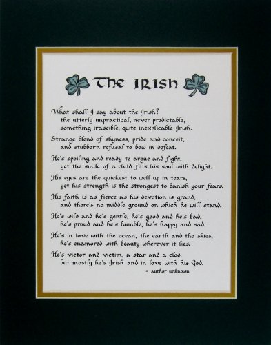 McDarlins Calligraphy The Irish Keepsake Wall Decor Poem Gift Made in The USA