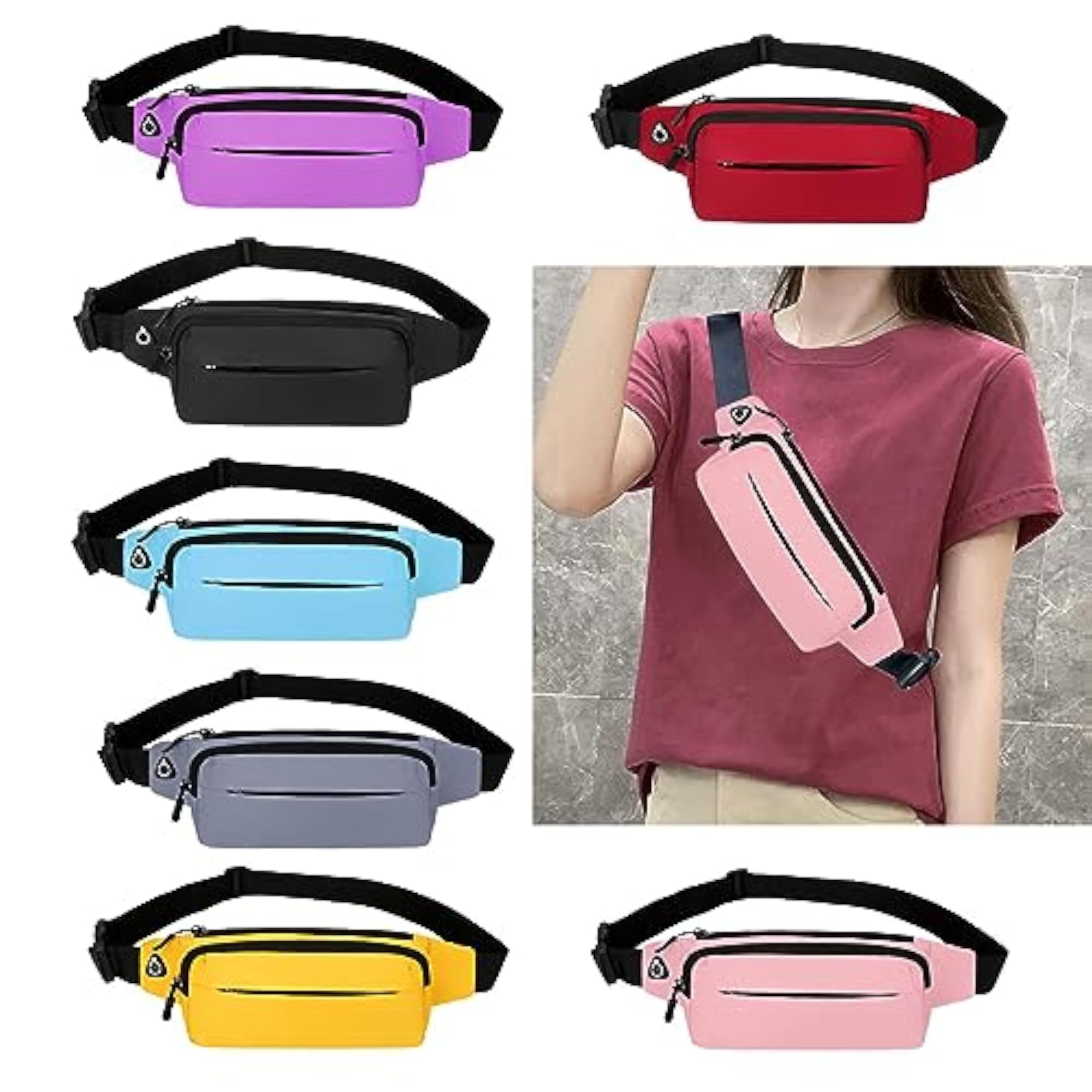 Purple Waist Bag for Outdoor Camping and Walking
