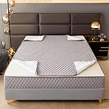 Matratzenschoner mit Reißverschluss, personalisierbar, atmungsaktiv, staubdicht, vollständiger Bezug, 90 x 200 + 30 cm, besticktes Design für ultimativen Komfort und Schutz, Grau