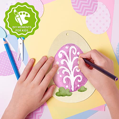 Large Size 7" Wooden Easter Ornaments To Paint, Egg Wooden Diy Blank Unfinished Round Wood Discs Ornament For Crafts Hanging Decorations(10Pcs) #TOP1