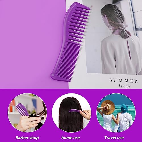 2 peines para cabello, plástico, dientes anchos y finos miniatura 4