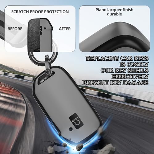 Image of for Kia Key Fob Cover Accessories,Matte TPU Material, with a Cute Leather Keychain,for Telluride,Carnival,K5 gt line,K5,Forte,K4,Sorento, Sportage and Other Models. (Matte Gray, Model-2)