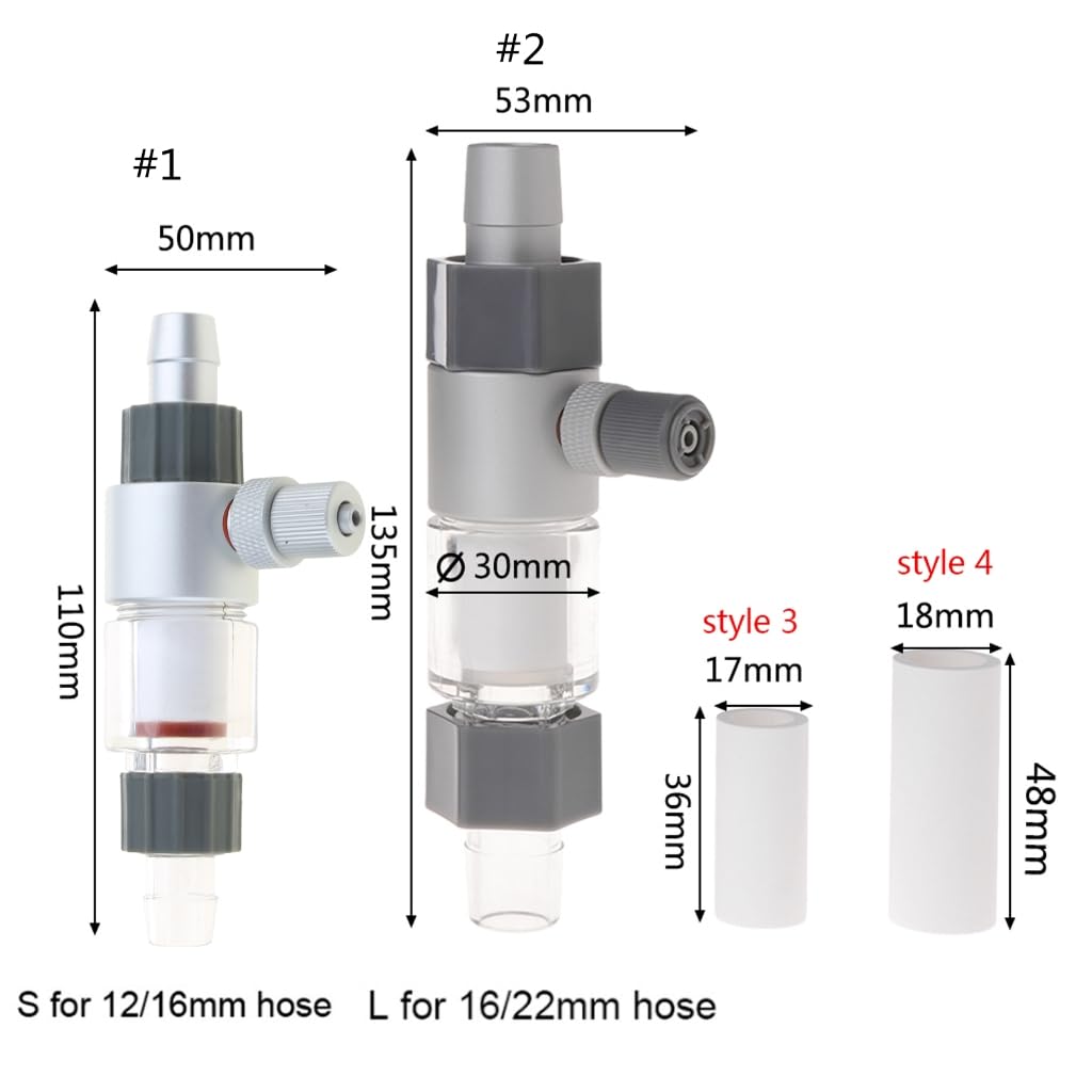 Difusor de CO2 para acuario plantado para tanque, accesorios de suministro de tubos, atomizador, uso exterior Fo atomizador de oxígeno