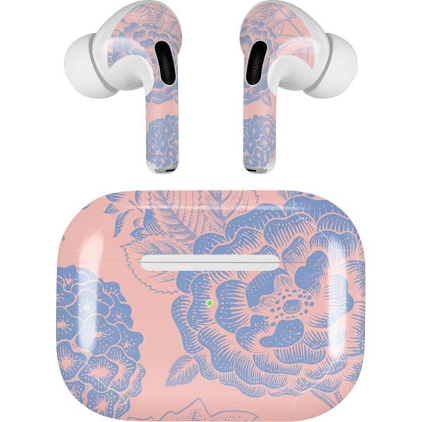 Skinit Decal Audio Skin Compatible with AirPods Pro 2nd Gen - Rose Quartz & Serenity Floral Design