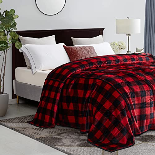 Extra Large Blanket 120 X 120 Inches Lightweight Soft Smooth Big Red Plaid Flannel Blanket 10' X 10' For Bed Large Blanket Christmas Blanket Gift For Family… #TOP5